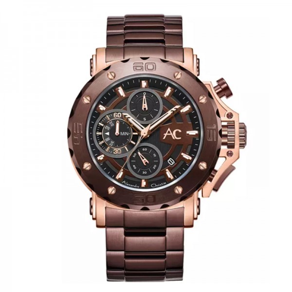 Alexandre Christie AC 9205 Rosegold Brown Steel MCBROBO